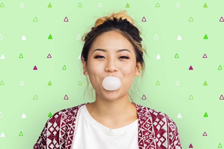 Calm down with chewing gum for stress relief.